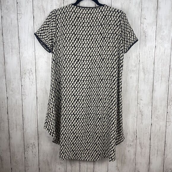 Uncle Frank Tunic Dress Women Sz S Black Cream Heart Print Feminine Romantic Top - Picture 6 of 8